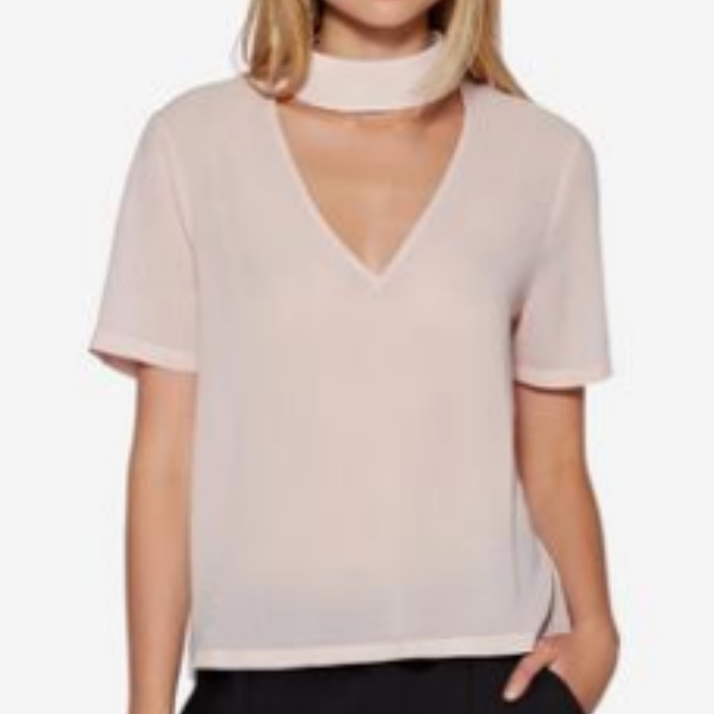 AVEC LES FILLES claire v-neck choker blouse